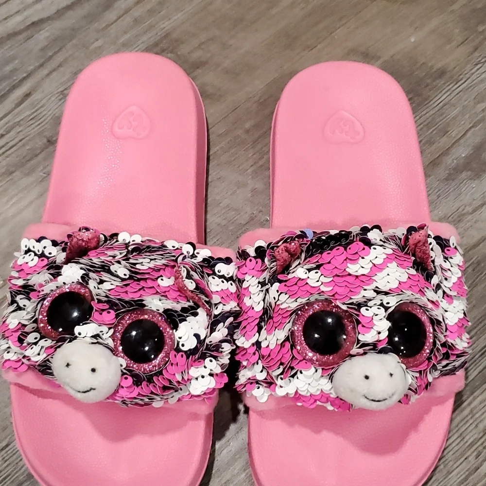 Ty Zebra Flippables Flip Flops  Size 1 to 3